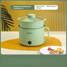 220V Multifunctional Mini Electric Cooker Home Use Stainless Steel Student Dormitory Bedroom 1.8L Cooking Pot Small Fryer Pot