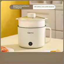 220V Multifunctional Mini Electric Cooker Home Use Stainless Steel Student Dormitory Bedroom 1.8L Cooking Pot Small Fryer Pot