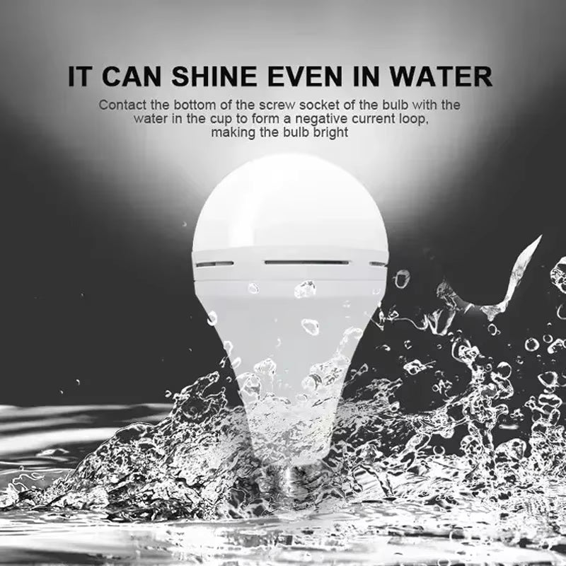 LED Rechargeable Light Bulb 7w 9w 12w 15w 85-265V Emergency Bulb Portable Hanging Camping Lamp for Tent Home Power Failure Porch