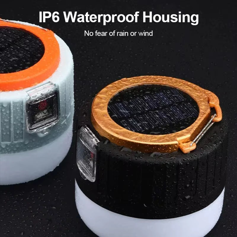 Portable Solar Camping Light Power Bank LED Lanterns With Remote Control Waterproof Outdoor Tent Light Rechargeable Flashlight ﻿