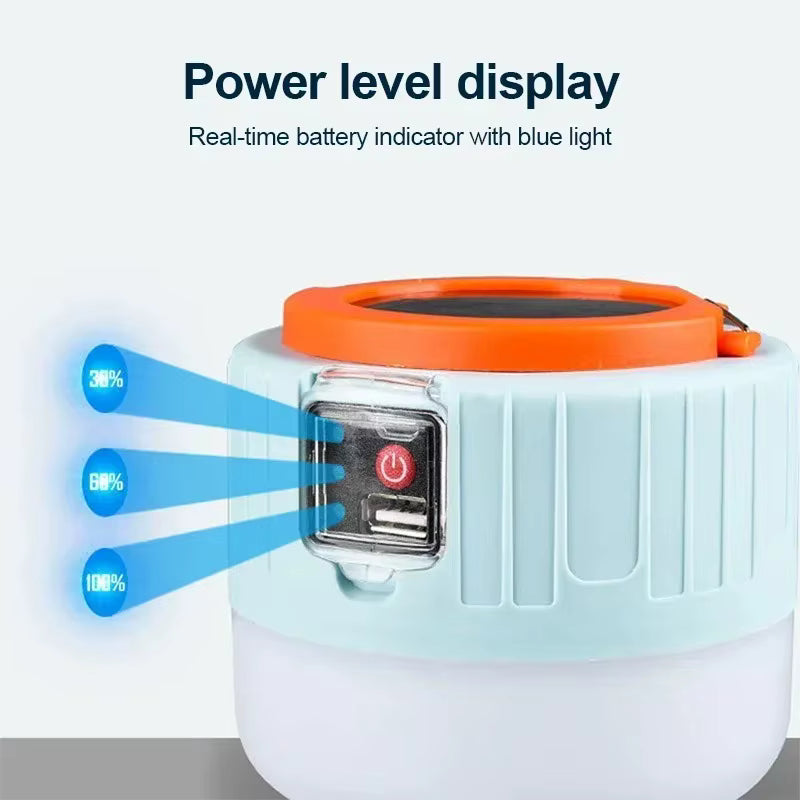Portable Solar Camping Light Power Bank LED Lanterns With Remote Control Waterproof Outdoor Tent Light Rechargeable Flashlight ﻿